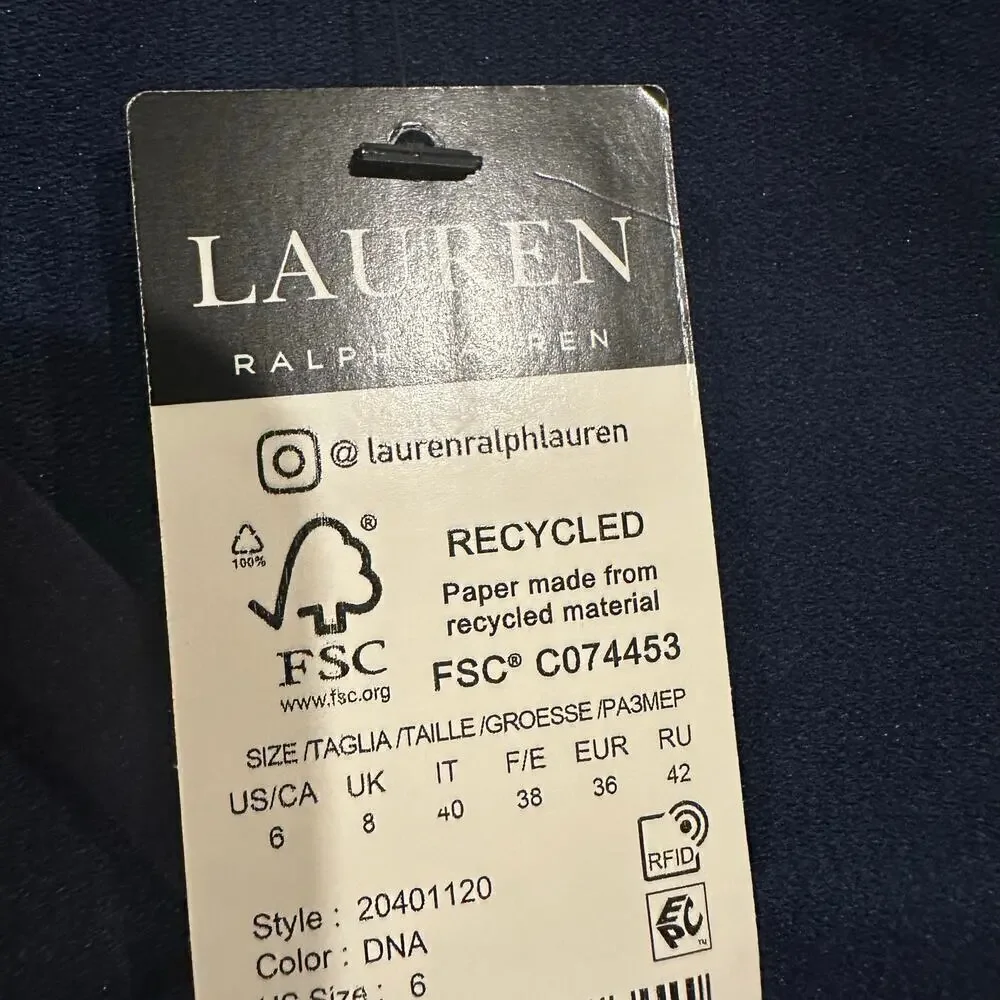 Lauren Ralph Lauren Women's Toggle Trim Tankini Top Dark Navy Swimwear